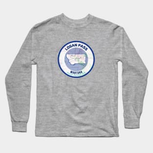 Montana Map - Logan Pass Long Sleeve T-Shirt